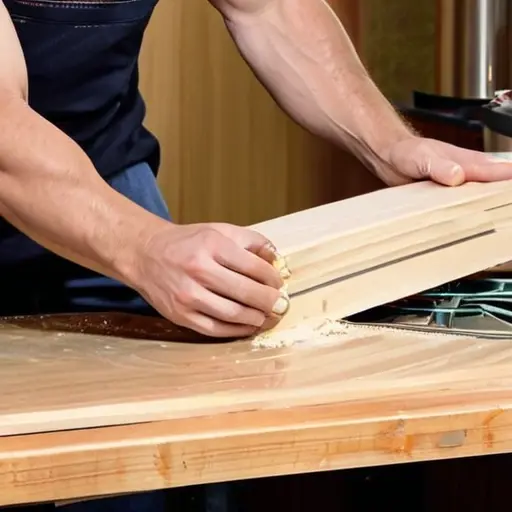 Устранение дефектов строгания (выхватов) перед финишной отделкой столешницы