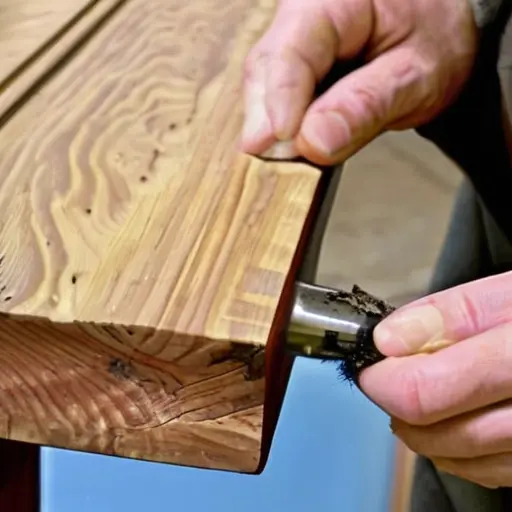 Как устранить глубокие трещины в старинном дубе: использование клиньев (щепок) на костном клею